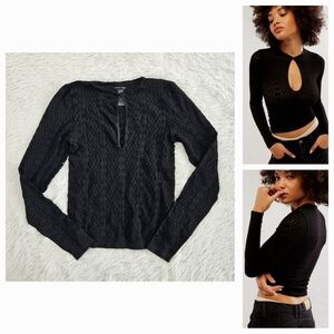 Free People Get Ready Seamless Long Sleeve Black